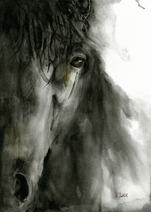 emotional equine art horse portrait