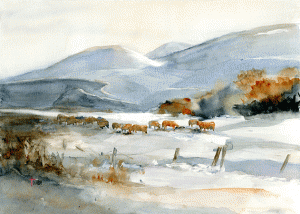 Winter Landscape Cattle Ranch